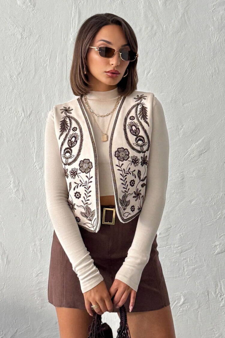 Beige Boho Casual Elegant Vintage Retro Vest - Brand: Topshow - Women & Kids, Baby Clothes Wholesale - Globality Store