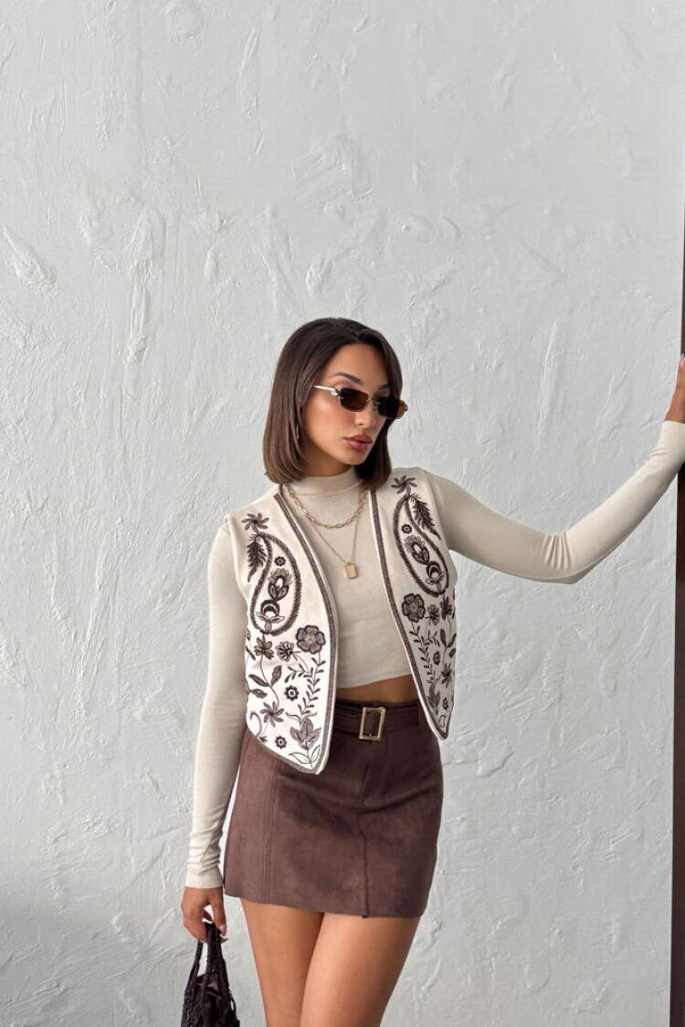 Beige Boho Casual Elegant Vintage Retro Vest