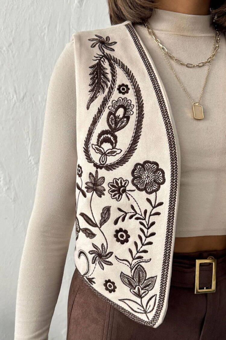 Beige Boho Casual Elegant Vintage Retro Vest