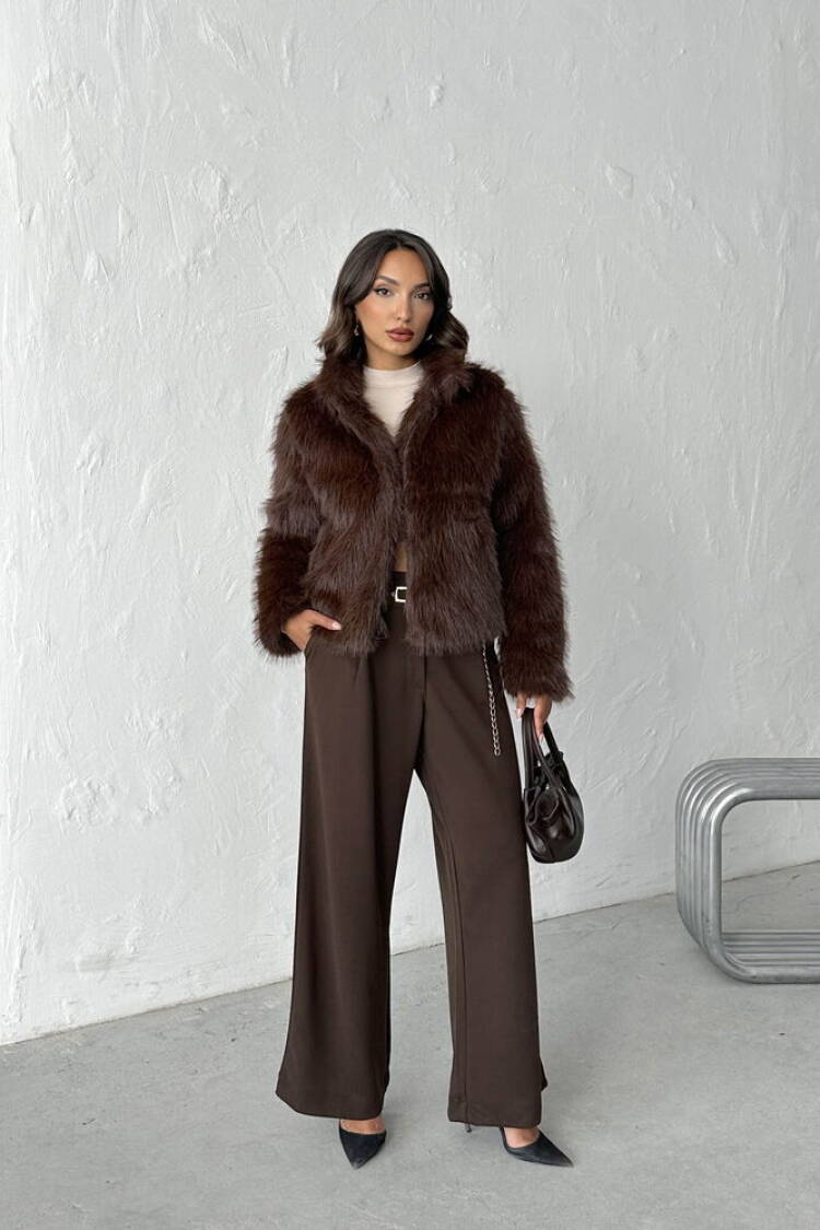 Fur Elegant Buttoned Jacket