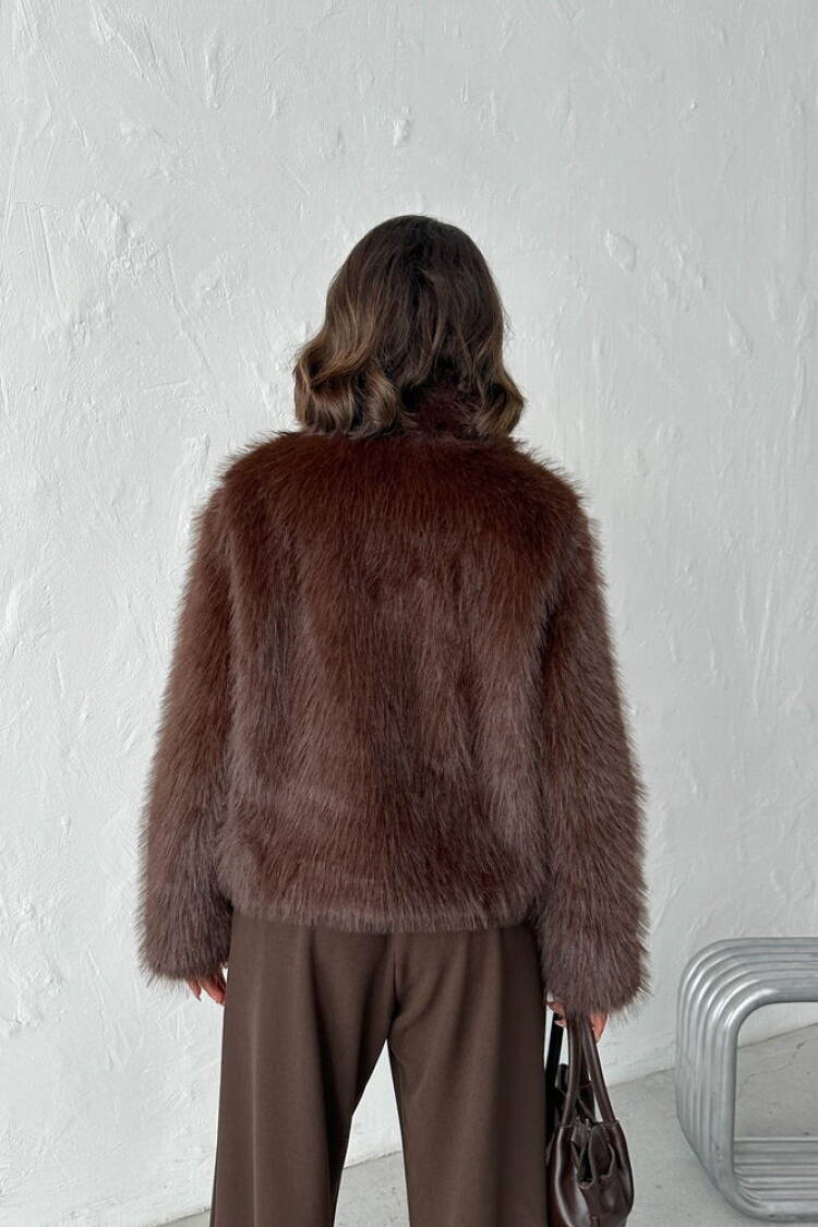 Fur Elegant Buttoned Jacket