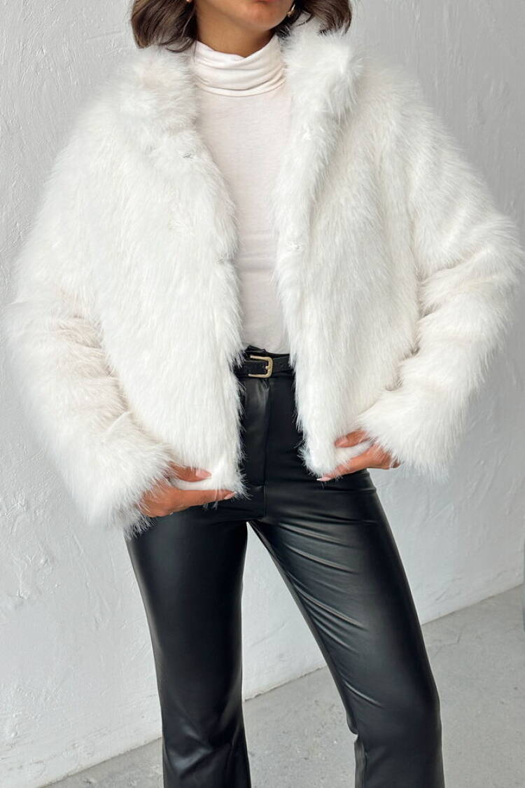 White Elegant Fur Jacket