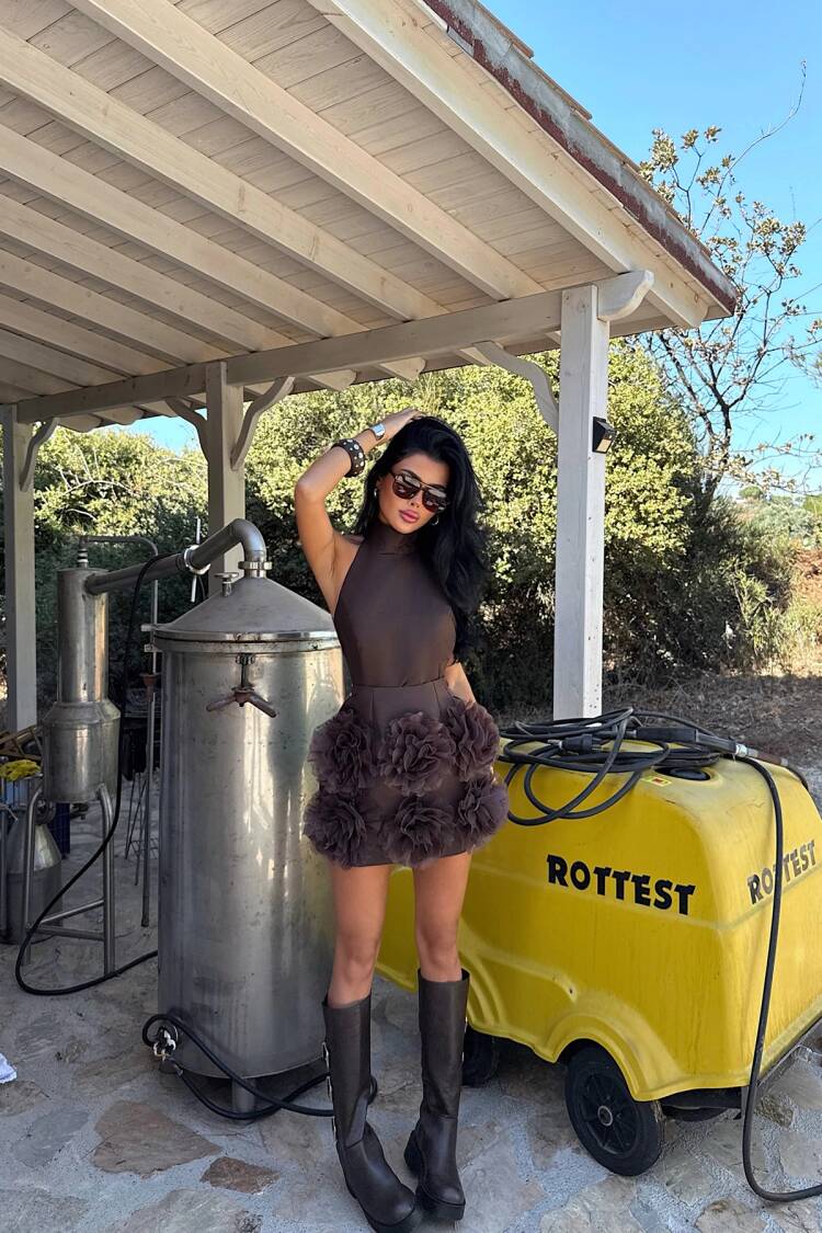 Glam Halter Neck Sheath Mini Dress