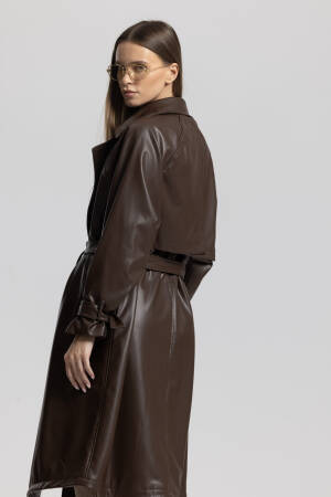 Brown Trenchcoat - Casual Elegant Glam Wrapover - Brand: Cream Rouge - Women & Kids, Baby Clothes Wholesale - Globality Store