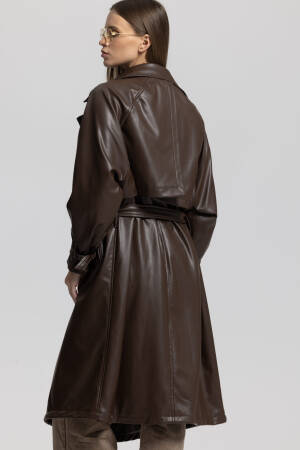 Brown Trenchcoat - Casual Elegant Glam Wrapover - Brand: Cream Rouge - Women & Kids, Baby Clothes Wholesale - Globality Store