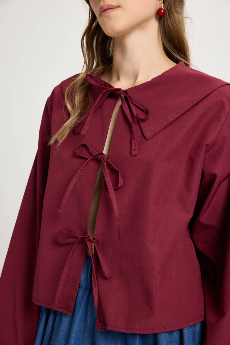 Blouse - Elegant Regular Fit With Long Sleeves