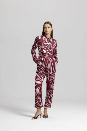 Red Retro Marble Shirt Jumpsuit - Brand: Cream Rouge - Women & Kids, Baby Clothes Wholesale - Globality Store