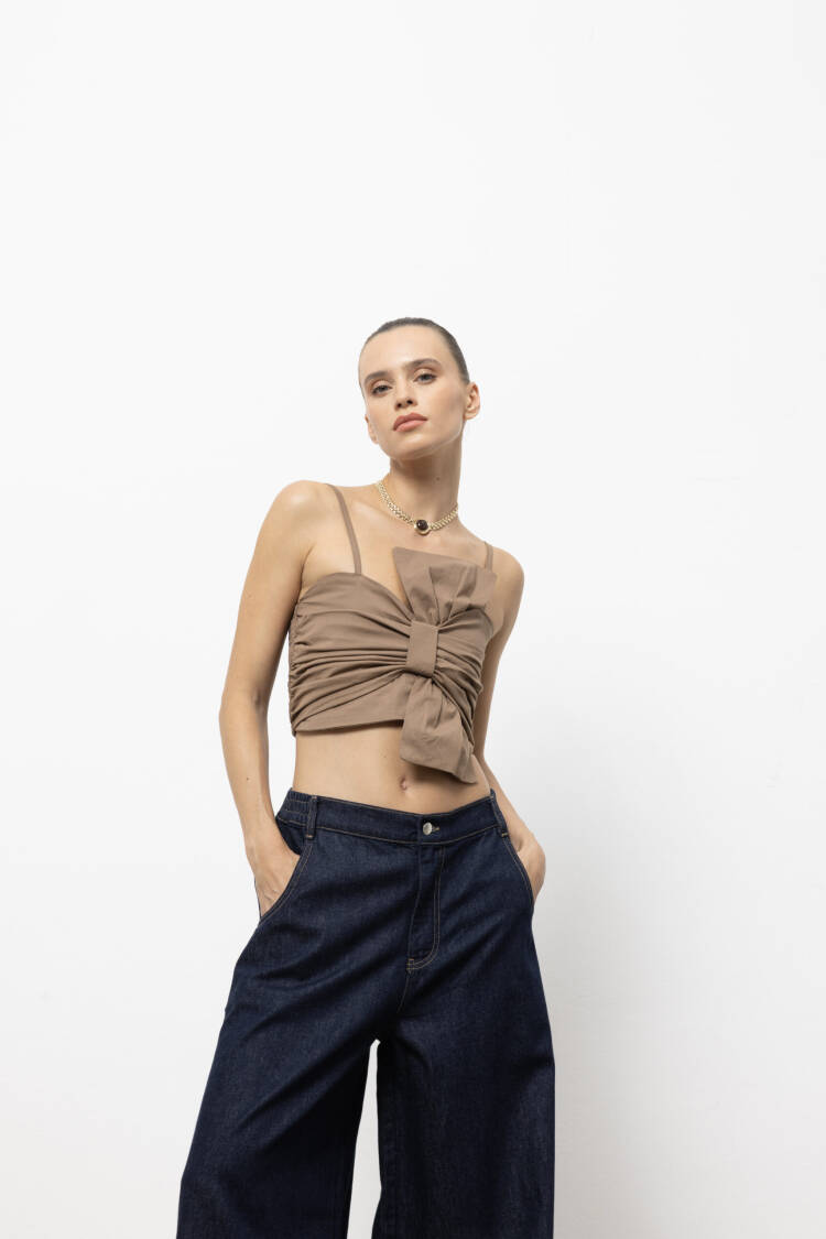Blue Retro Casual Streetwear Palazzo Pants