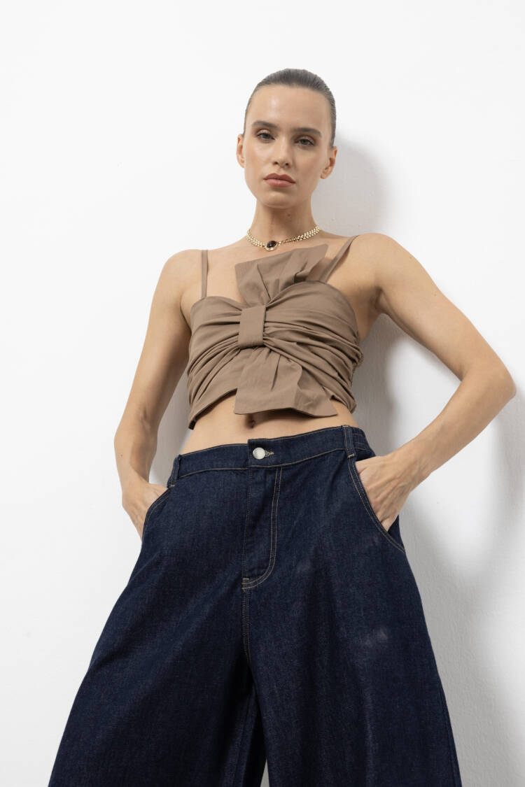 Khaki Crop Top Slim Fit Strapless Cap Sleeve - Brand: Cream Rouge - Women & Kids, Baby Clothes Wholesale - Globality Store