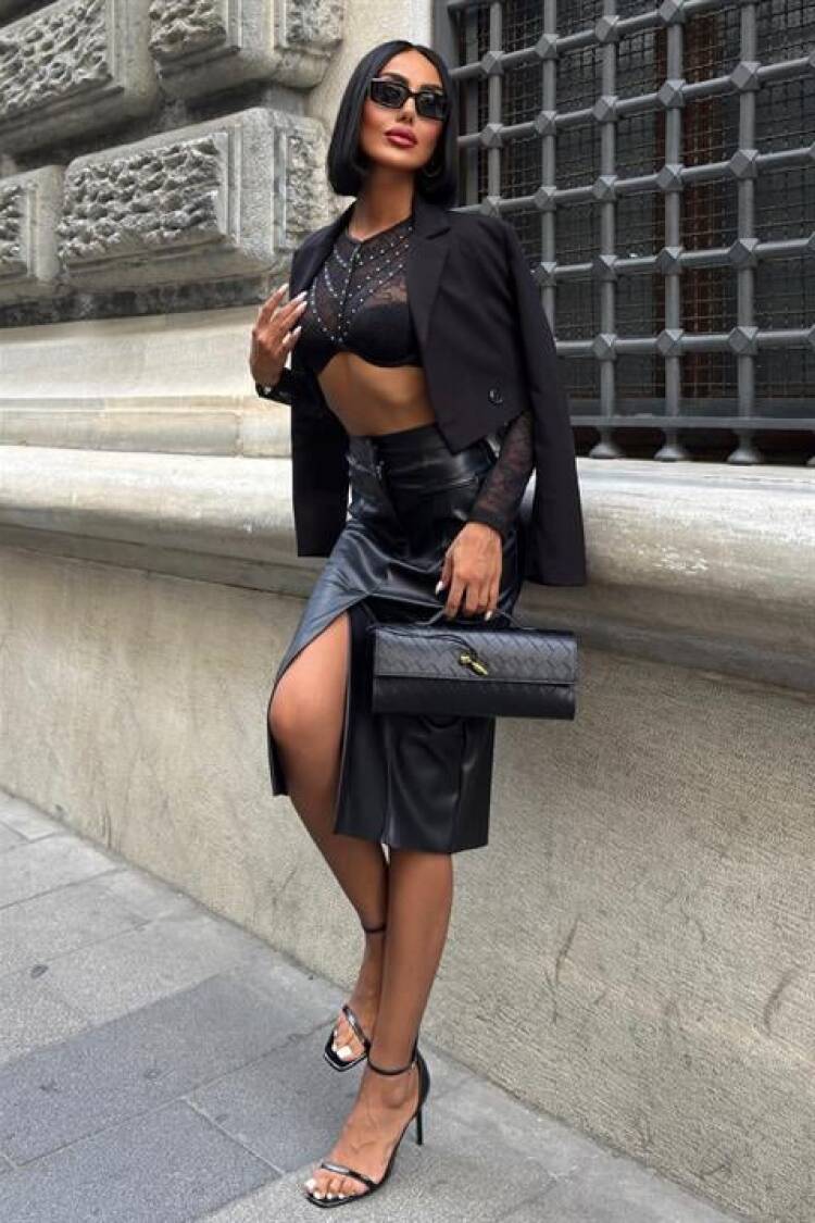 Elegant Glam Formal Midi Skirt