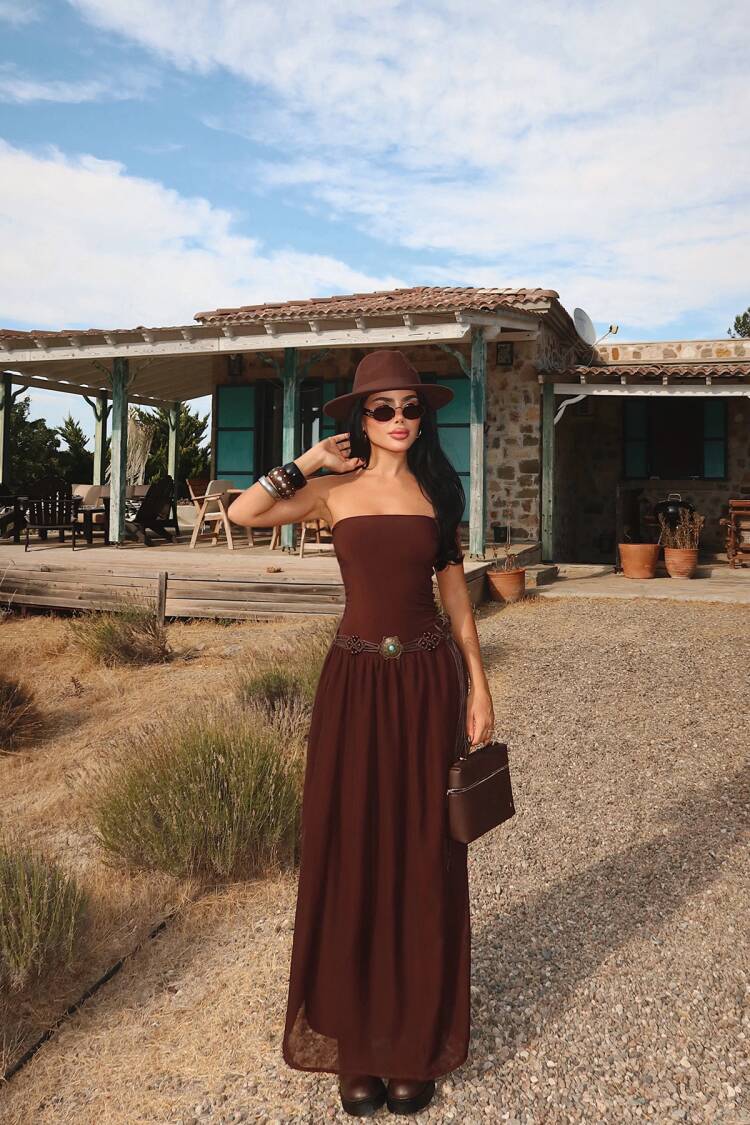 Strapless Bandeau Floor-Length Dress - Brand: EYYO ATELIER - Women & Kids, Baby Clothes Wholesale - Globality Store