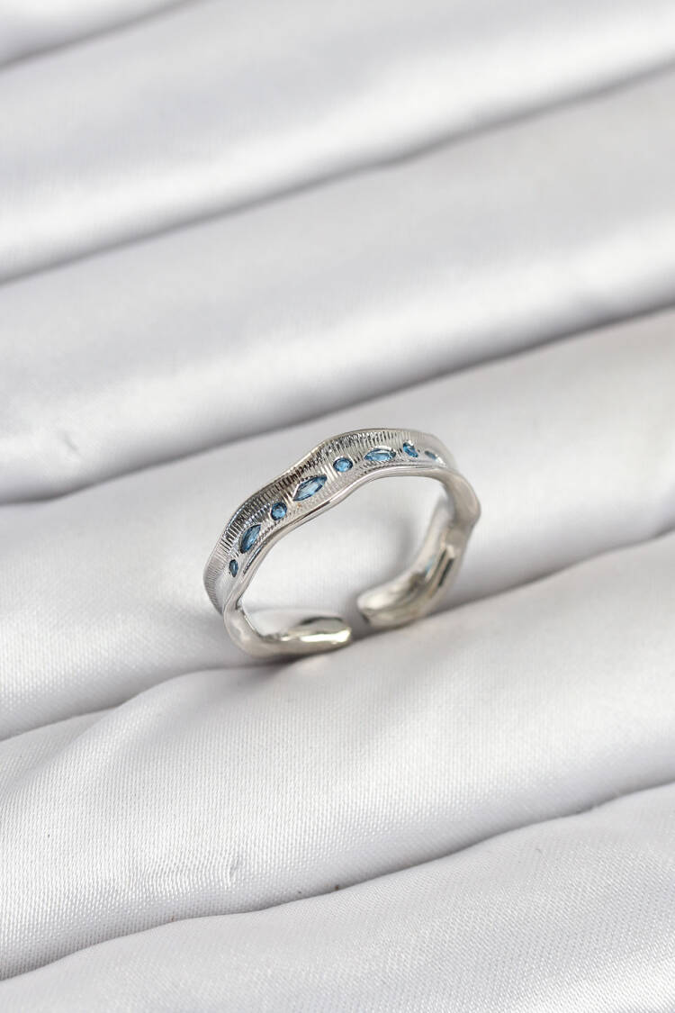 Vintage Women's Ring With Brass Silver Color Zircon Stone - Brand: Ebijuteri - Women & Kids, Baby Clothes Wholesale - Globality Store