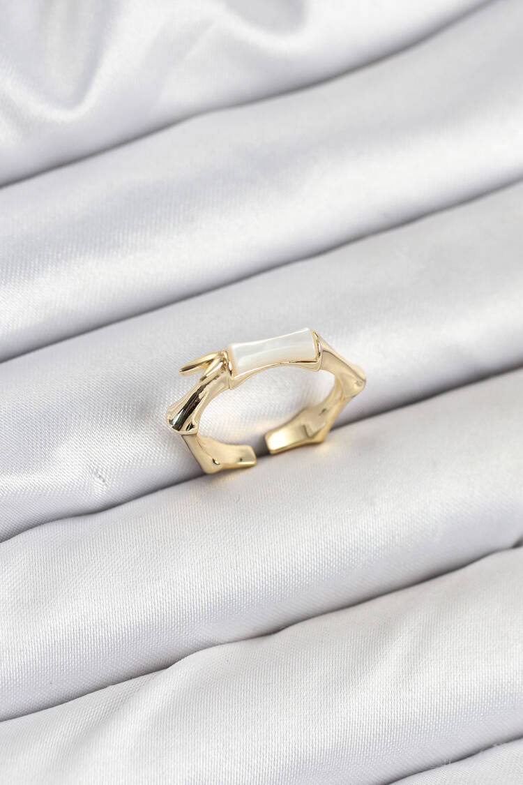 Brass Gold Color Bone Model Women Ring - Brand: Ebijuteri - Women & Kids, Baby Clothes Wholesale - Globality Store