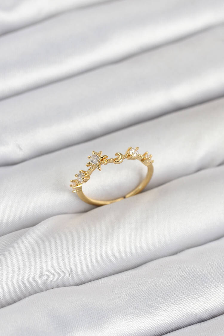 Brass Gold Color Manifest Women Ring - Brand: Ebijuteri - Women & Kids, Baby Clothes Wholesale - Globality Store