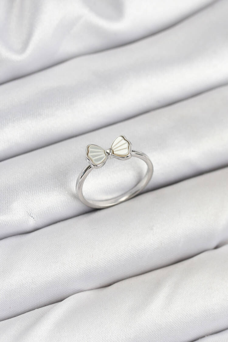 Brass Silver Color Bow Pattern Women Ring - Brand: Ebijuteri - Women & Kids, Baby Clothes Wholesale - Globality Store