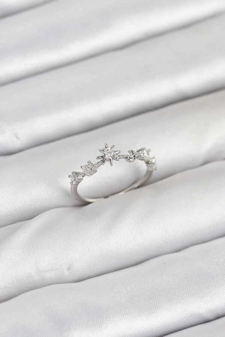 Brass Silver Color Manifest Women Ring - Brand: Ebijuteri - Women & Kids, Baby Clothes Wholesale - Globality Store
