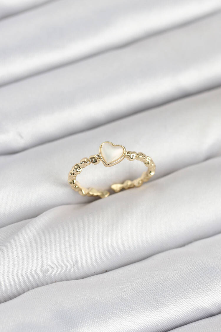 Brass Gold Color Heart Pattern Women Ring - Brand: Ebijuteri - Women & Kids, Baby Clothes Wholesale - Globality Store