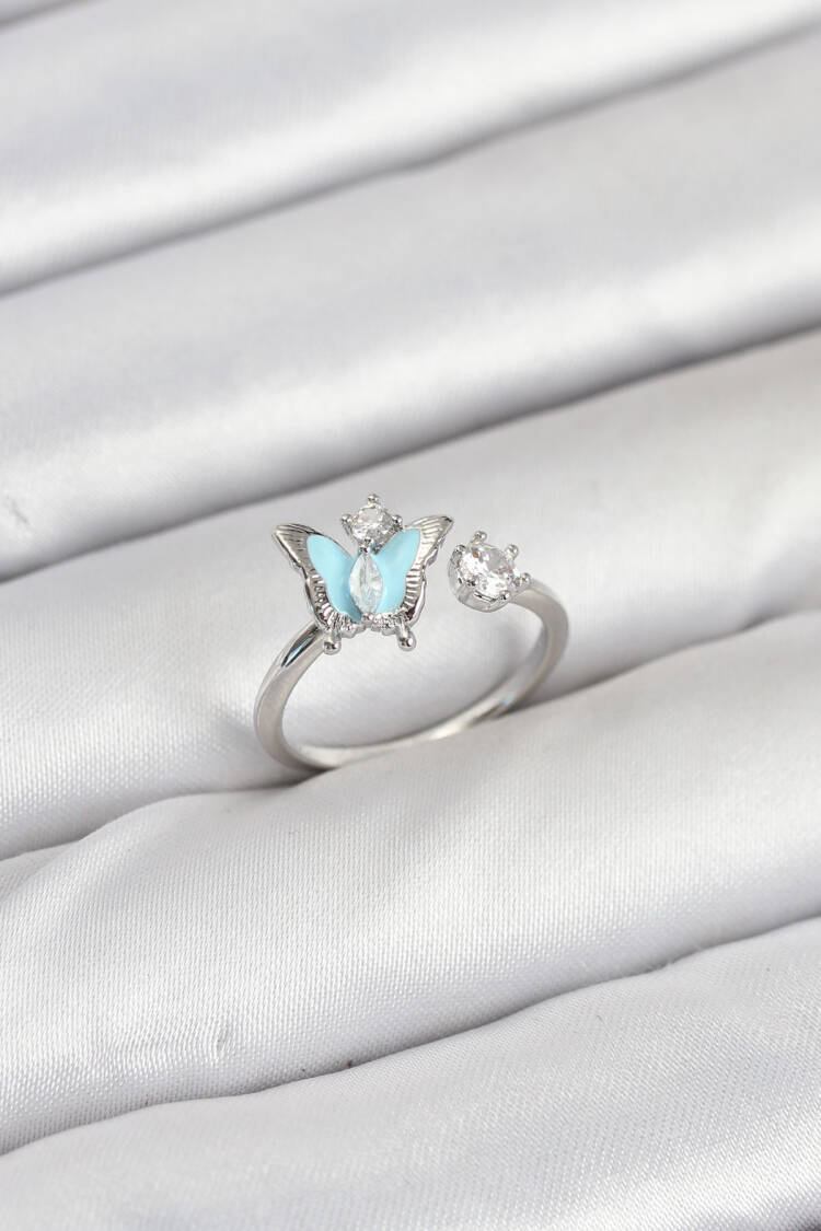 Brass Silver Color Butterfly Model Women Ring - Brand: Ebijuteri - Women & Kids, Baby Clothes Wholesale - Globality Store