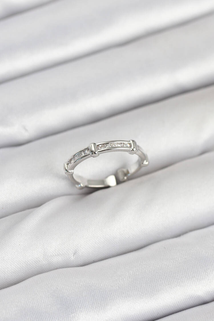 Brass Silver Color Bone Model Zircon Stone Women Ring - Brand: Ebijuteri - Women & Kids, Baby Clothes Wholesale - Globality Store
