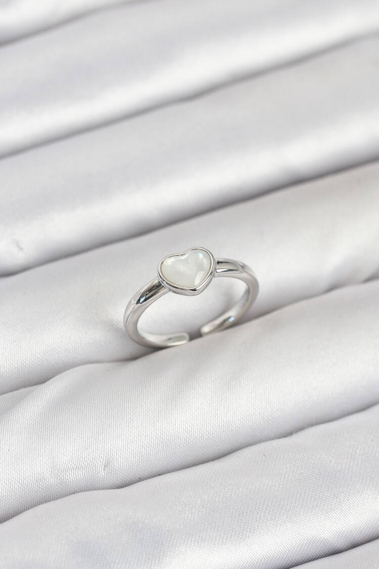 Brass Silver Color Heart Women's Ring - Brand: Ebijuteri - Women & Kids, Baby Clothes Wholesale - Globality Store