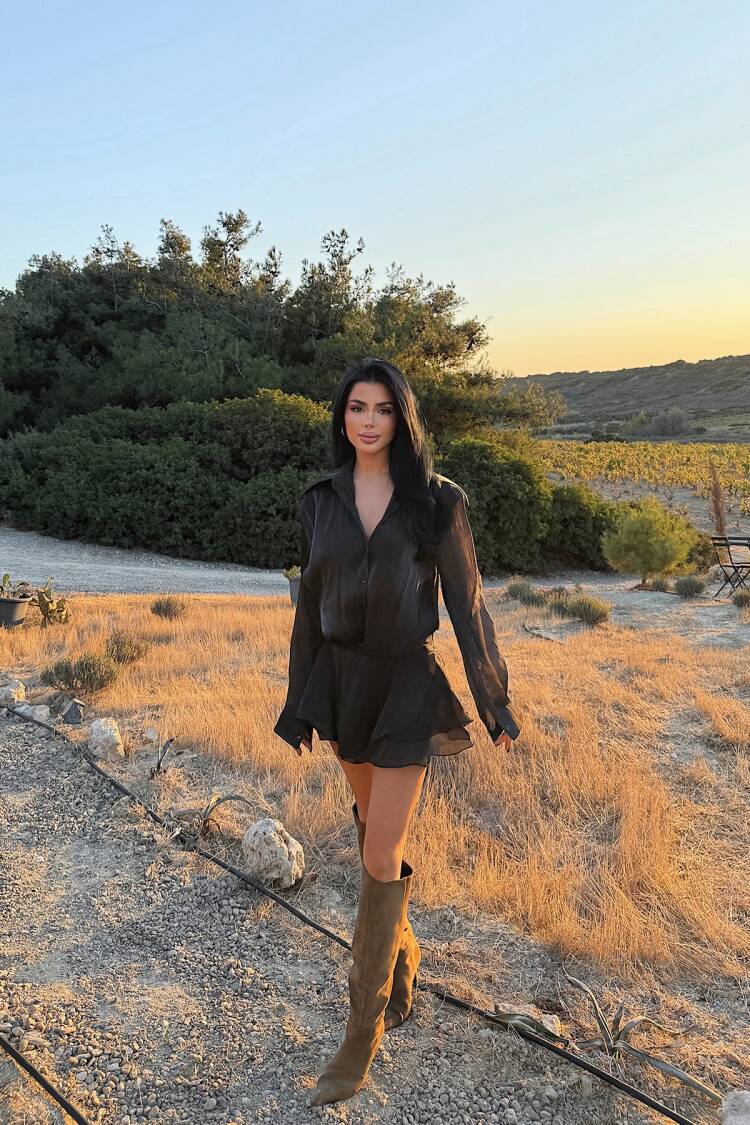 Black Sexy Casual Elegant Formal Shirt Dress