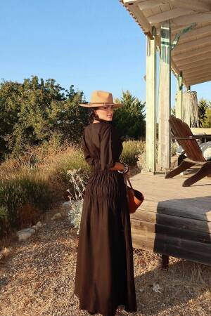 Brown Ethnic Fit And Flare Dress - Brand: EYYO ATELIER - Women & Kids, Baby Clothes Wholesale - Globality Store