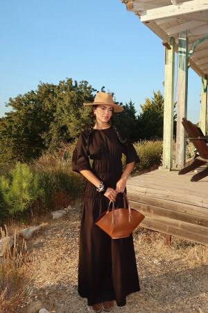 Brown Ethnic Fit And Flare Dress - Brand: EYYO ATELIER - Women & Kids, Baby Clothes Wholesale - Globality Store