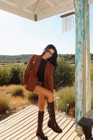 Brown Elegant Single-Breasted Blazer Jacket - Brand: EYYO ATELIER - Women & Kids, Baby Clothes Wholesale - Globality Store