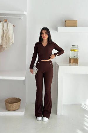 Set With Flare Bootcut Pants & V-Neck Top - Brand: Mode Roy - Women & Kids, Baby Clothes Wholesale - Globality Store