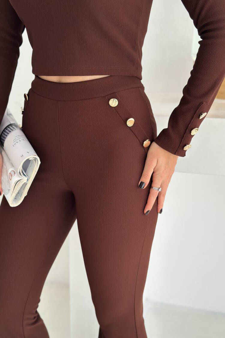 Set With Flare Bootcut Pants & V-Neck Top