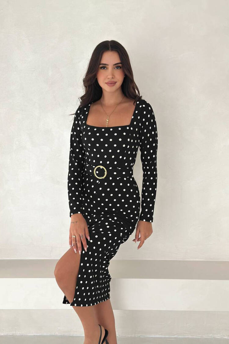 ElegantPolka Dot Sheath Dress - Brand: Mode Roy - Women & Kids, Baby Clothes Wholesale - Globality Store