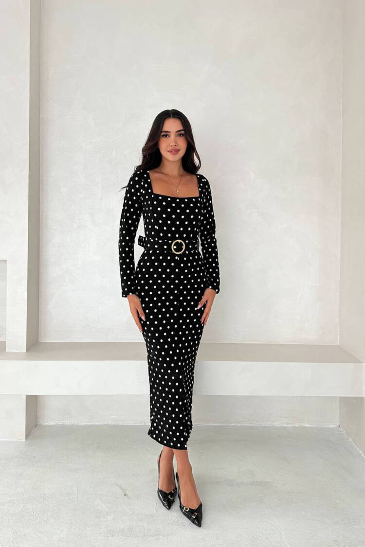 ElegantPolka Dot Sheath Dress