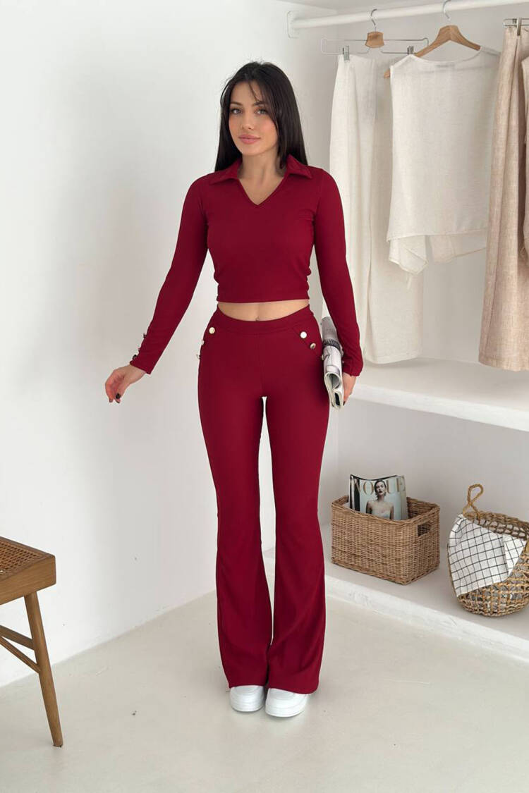 Set Slim Fit Bootcut Pants & Top