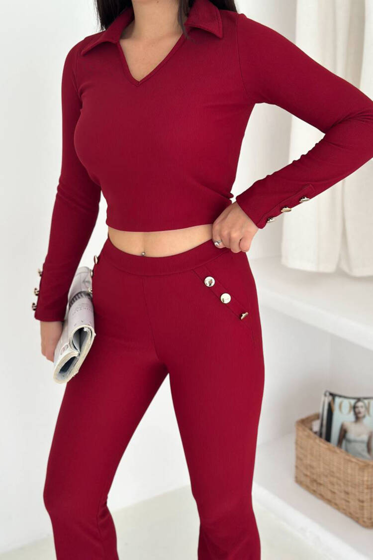 Set Slim Fit Bootcut Pants & Top