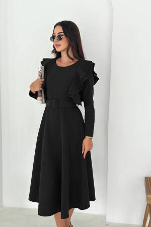 ElegantA-Line Midi Dress With Ruffle Sleeves - Brand: Mode Roy - Women & Kids, Baby Clothes Wholesale - Globality Store