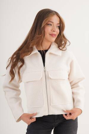 White Casual Elegant Jacket - Brand: Lustrin - Women & Kids, Baby Clothes Wholesale - Globality Store