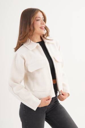 White Casual Elegant Jacket - Brand: Lustrin - Women & Kids, Baby Clothes Wholesale - Globality Store