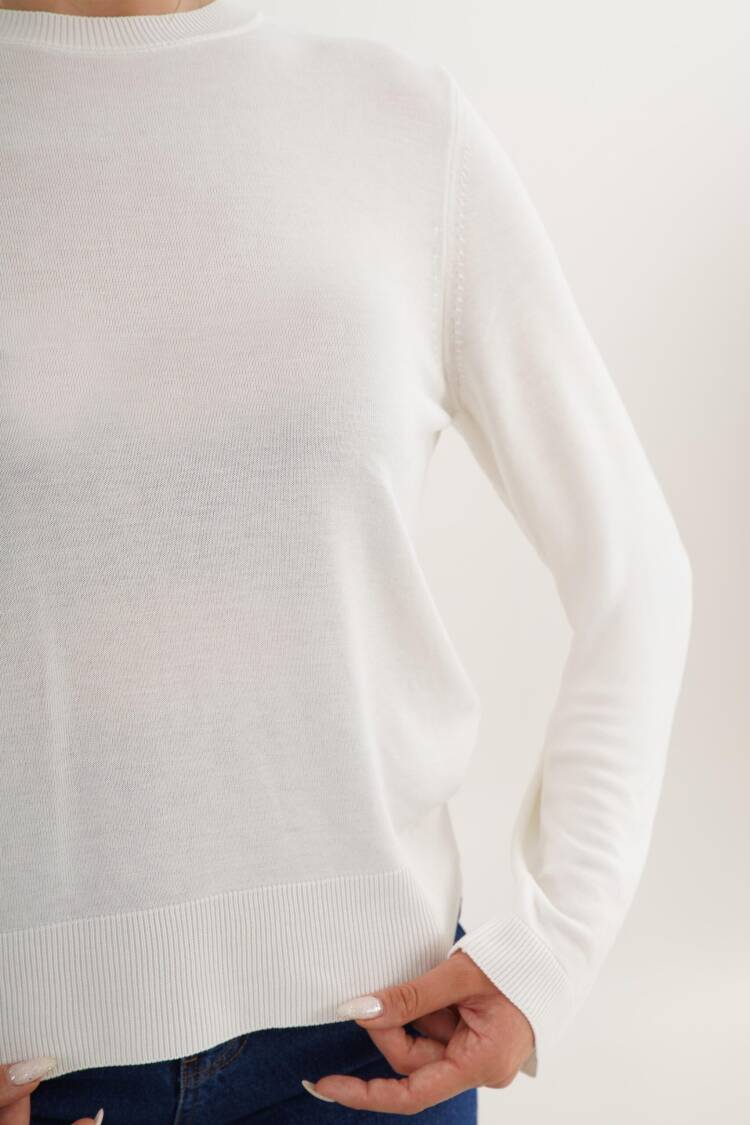 Sweater With Crew Neck And Long Sleeves
