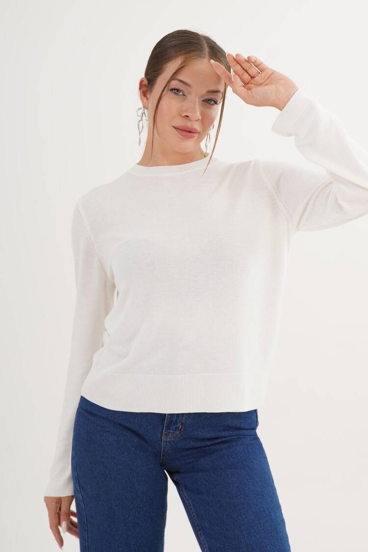 Sweater With Crew Neck And Long Sleeves