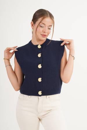 Cardigan - Casual Elegant Buttoned Sleeveless - Brand: Lustrin - Women & Kids, Baby Clothes Wholesale - Globality Store