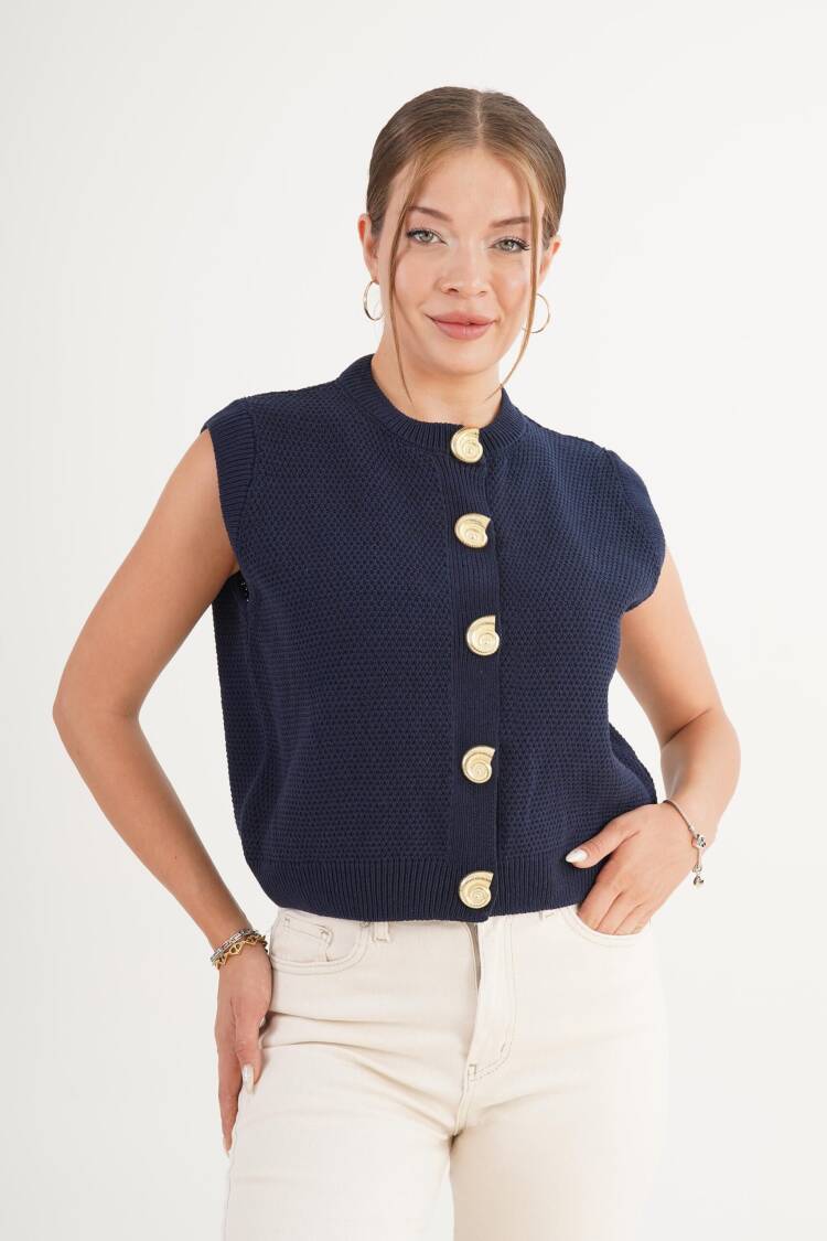 Cardigan - Casual Elegant Buttoned Sleeveless