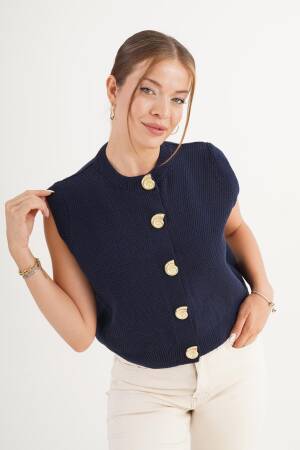 Cardigan - Casual Elegant Buttoned Sleeveless - Brand: Lustrin - Women & Kids, Baby Clothes Wholesale - Globality Store