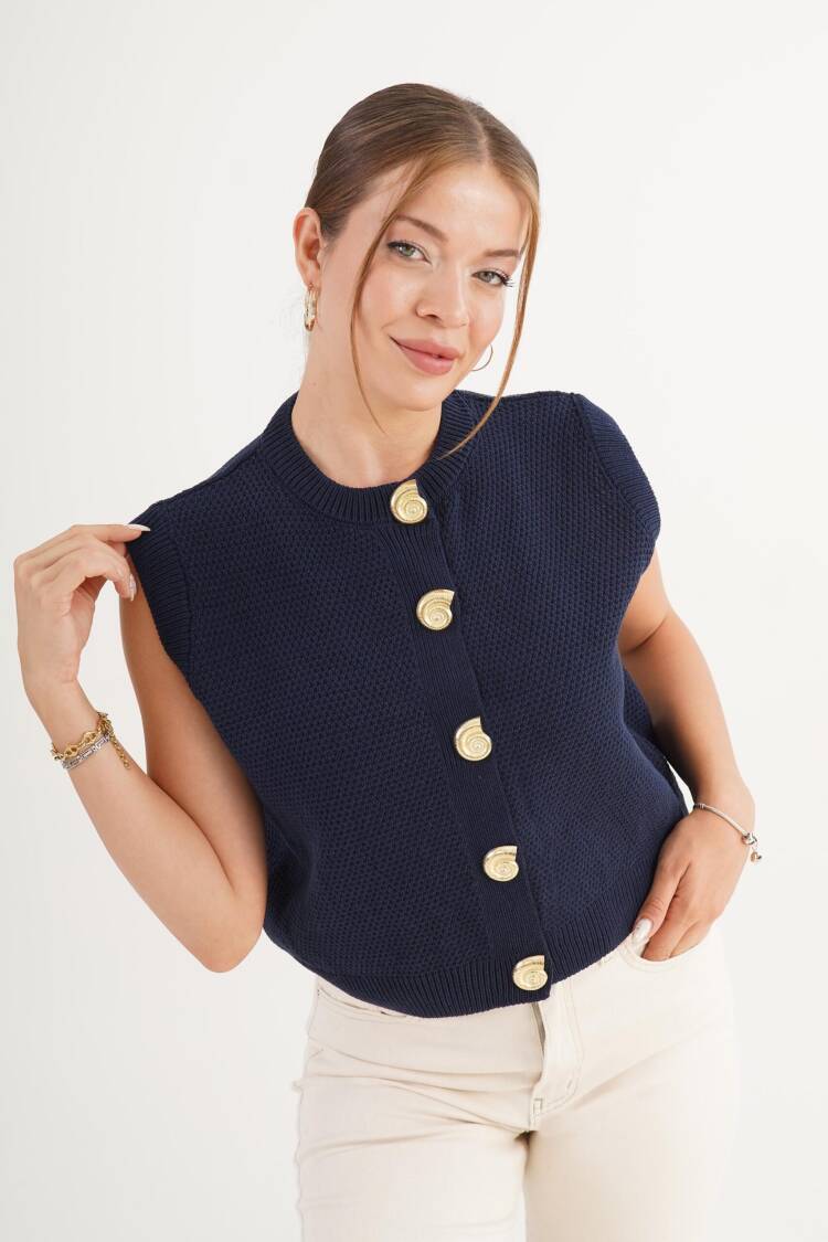 Cardigan - Casual Elegant Buttoned Sleeveless