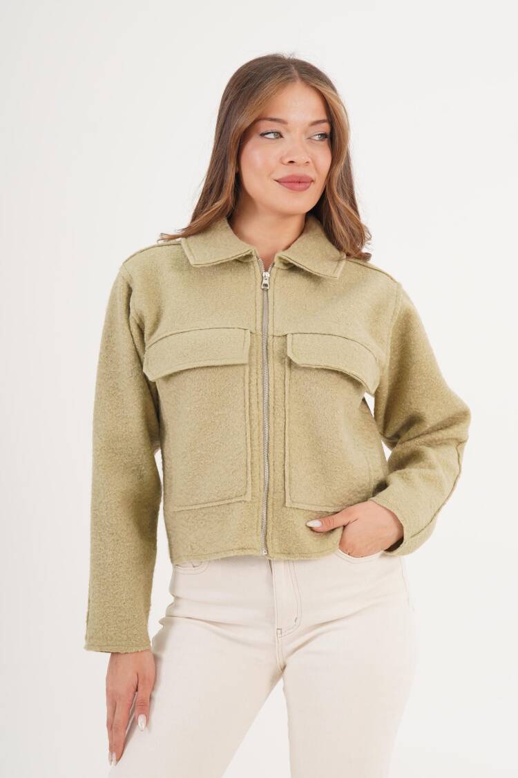 Jacket Overshirt With Zip Up Closure