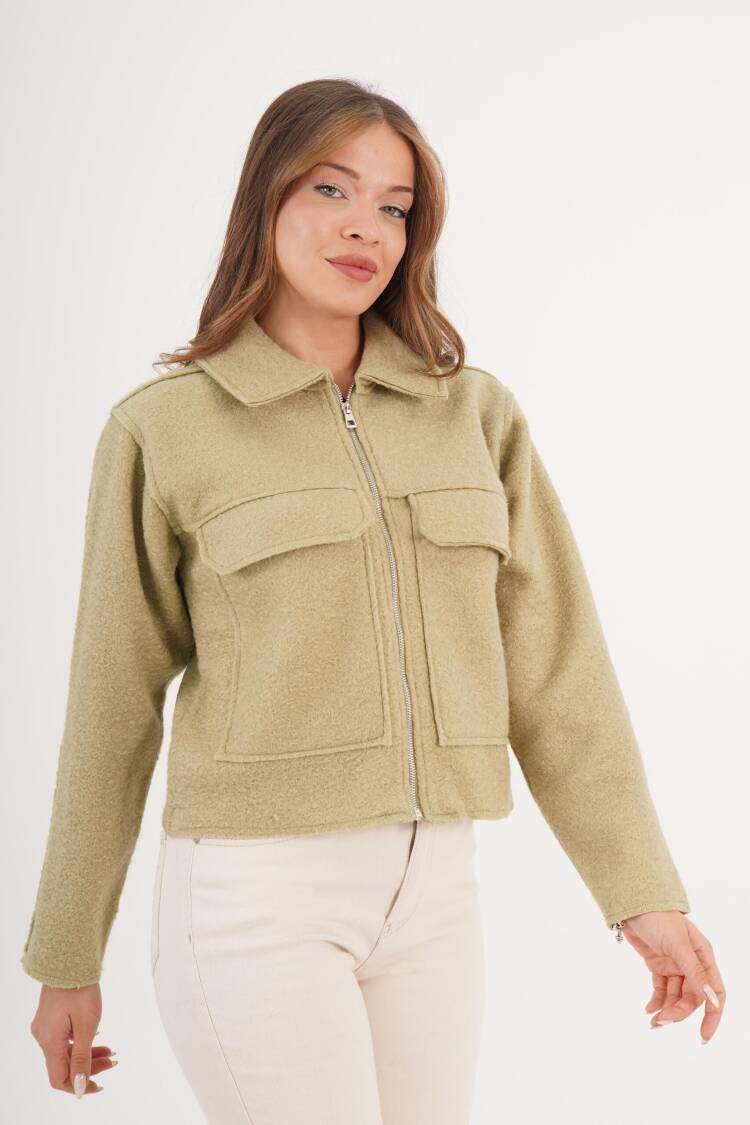 Jacket Overshirt With Zip Up Closure