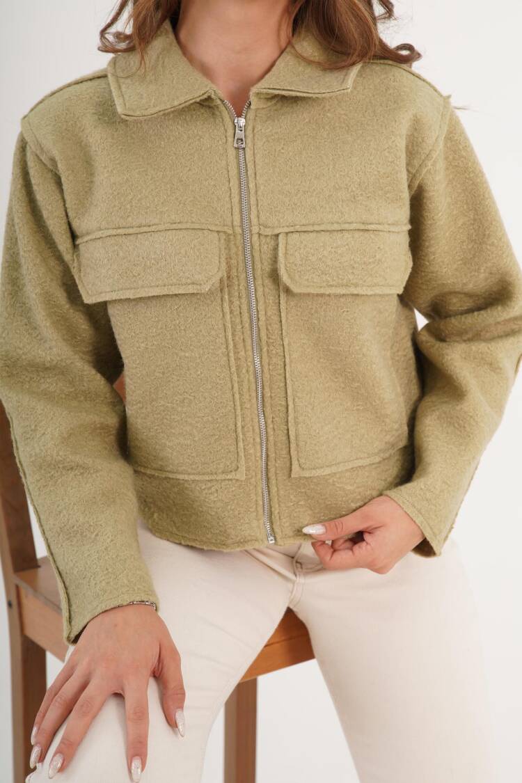 Jacket Overshirt With Zip Up Closure