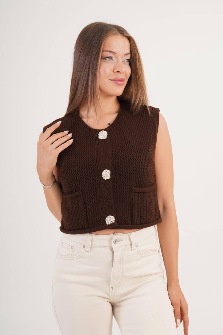 Cardigan With Patch Pocket And Cap Sleeves