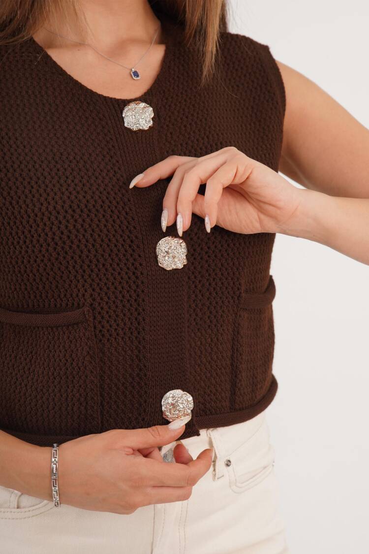 Cardigan With Patch Pocket And Cap Sleeves