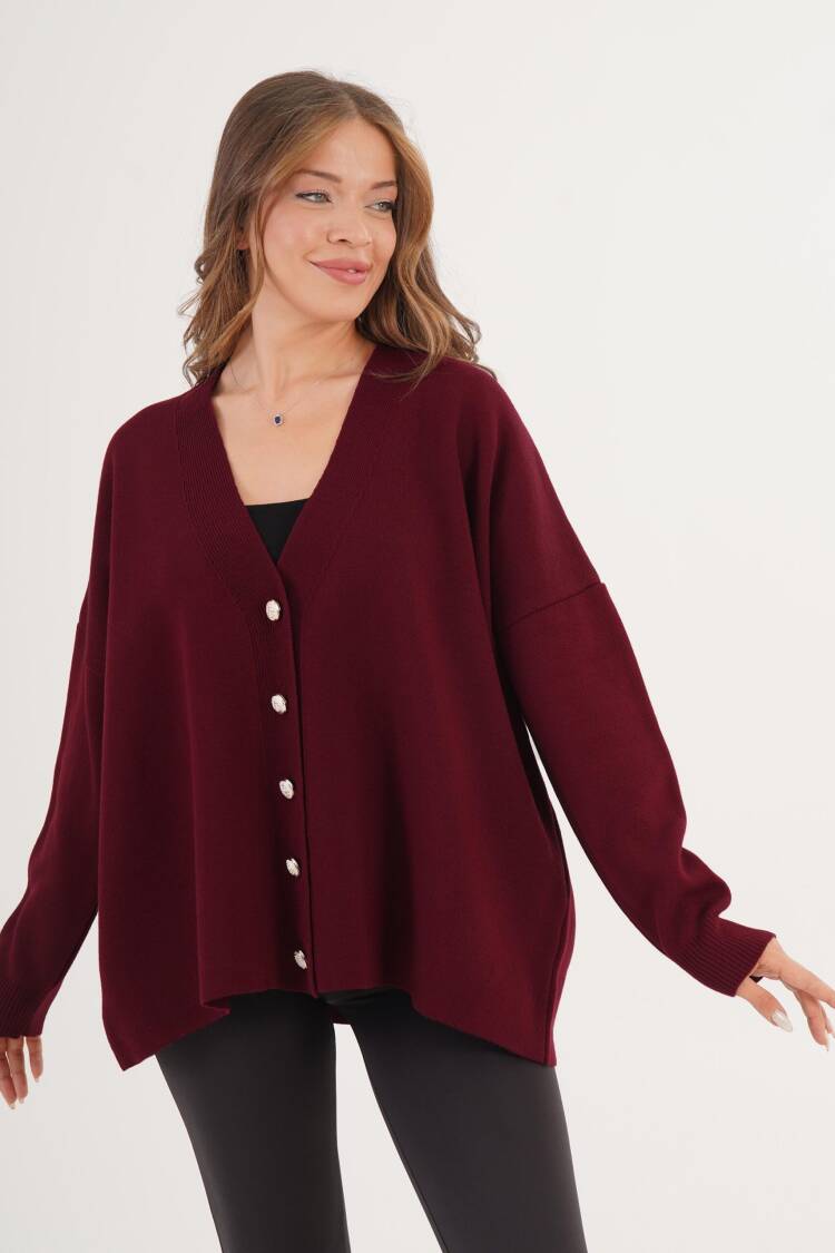 Cardigan – Oversized V-Neck Buttoned - Brand: Lustrin - Women & Kids, Baby Clothes Wholesale - Globality Store