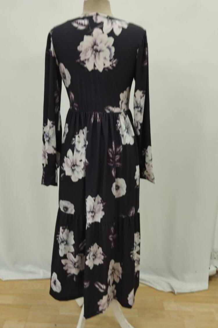 Fit And Flare Dress With Floral Pattern